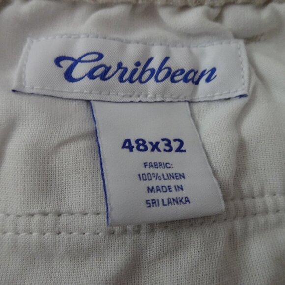 Roundtree Yorke Caribbean Linen Pants Big Men's Size 48x32 Beige Resort Beach - Picture 7 of 12